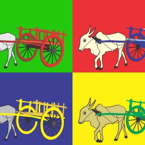 Home décor wall art poster bullock cart