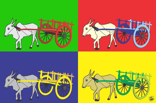 Home décor wall art poster bullock cart