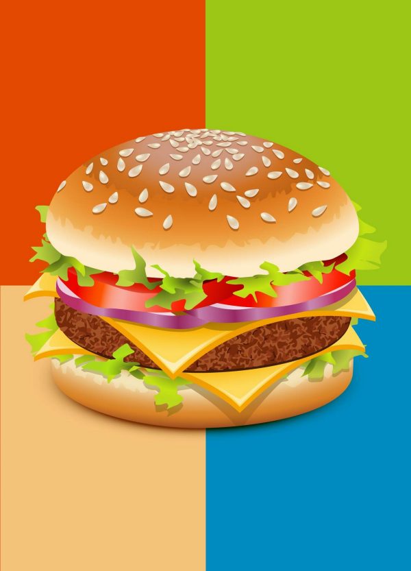 Don't be sloppy, Joe. Instead, add a new shade of quirk to your bedroom walls with this colourful pop art poster. yummy burger