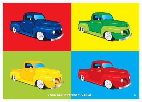 Home décor wall art poster Ford Hot Rod 3