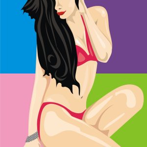 Home décor wall art poster sharp curves girl