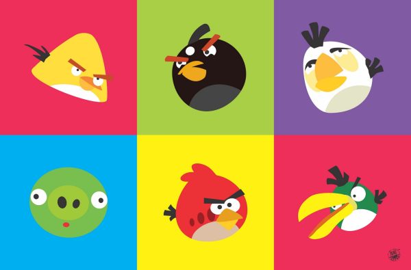 Home décor wall art poster angry birds kids room