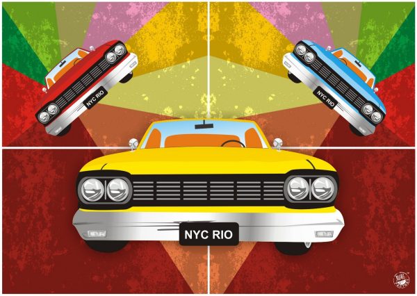 Home décor wall art poster nyc rio color car attitude