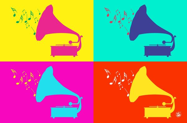 Home décor wall art poster gramophone