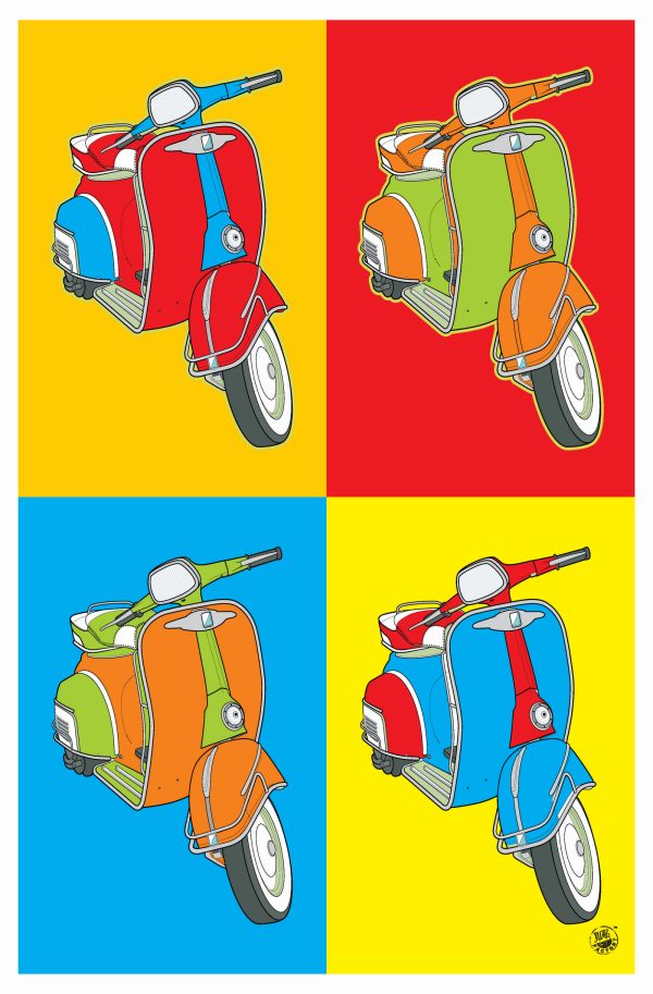 Home décor wall art poster scooter ride