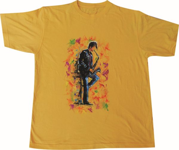 handpainted Music Tshirt Sax fashion