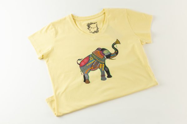 T shirt hand painted Elephant art Fashion